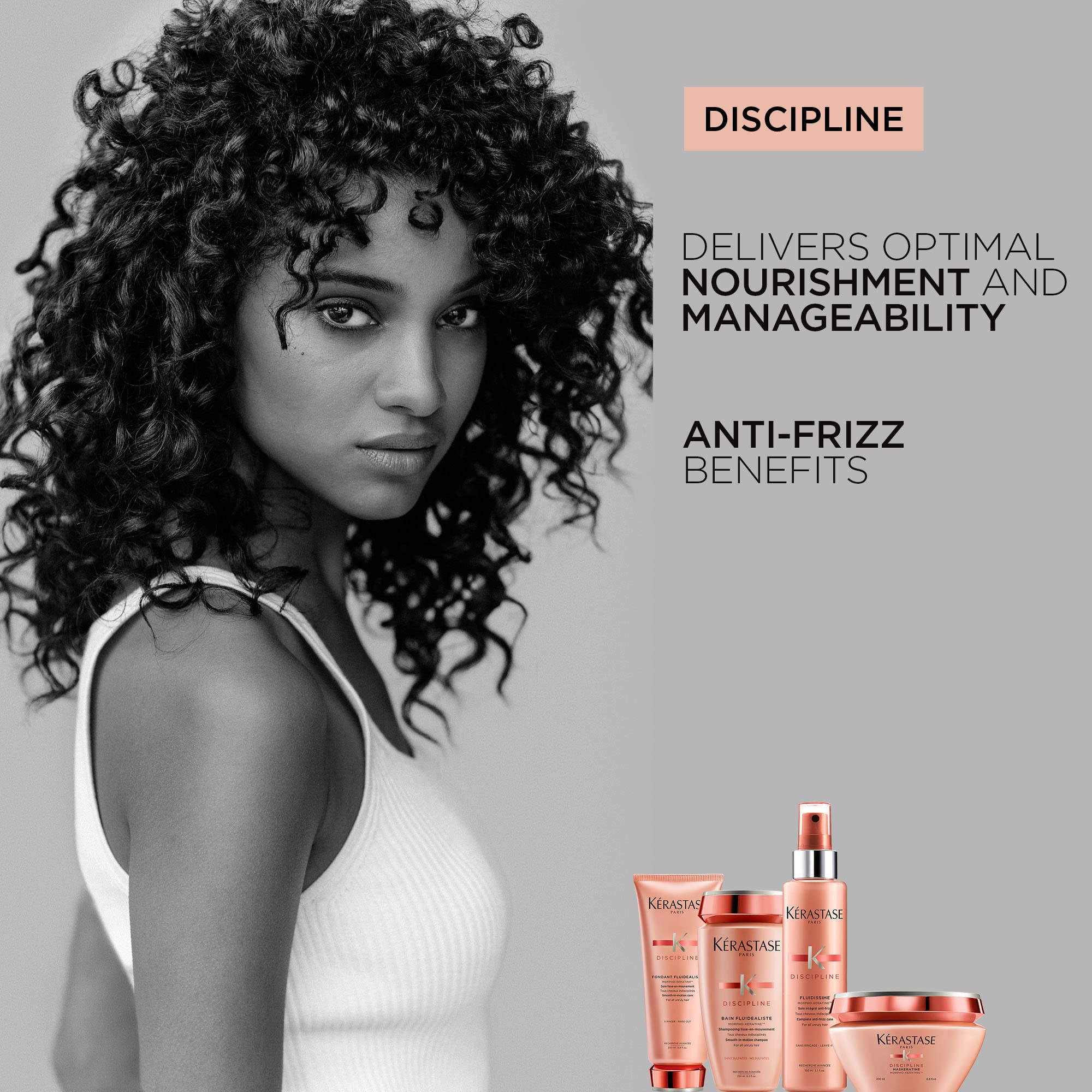 Kerastase Discipline Bain Fluidealiste Shampoo - Smoothing Anti-Frizz Shampoo, Leaves Hair Feeling Soft and Nourished, 8.5 Fl Oz